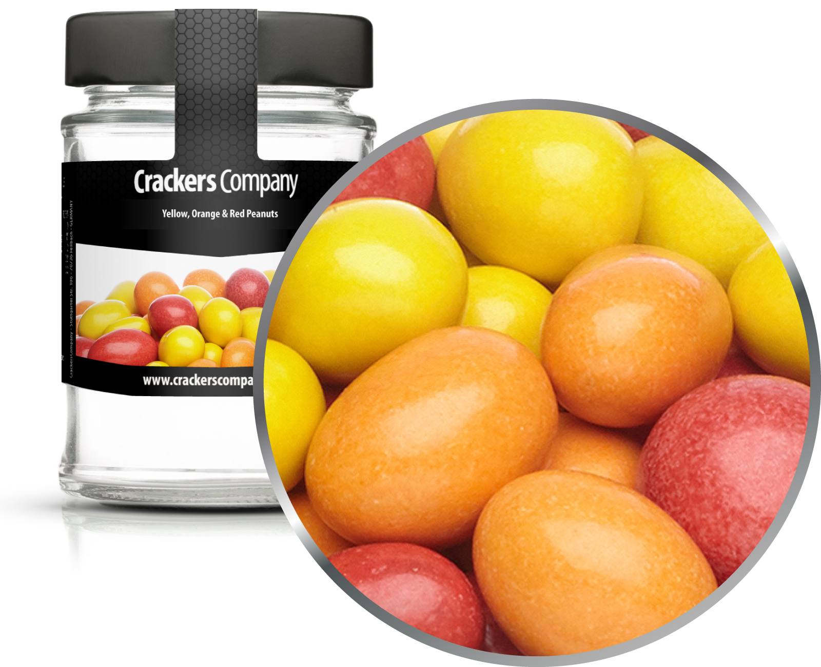 Bunte Schoko Erdnüsse, Yellow, Orange & Red Peanuts VPE mit 45 Stk. u. 110g Inhalt je Stk.