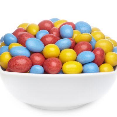 Cacahuetes de chocolate de colores, cacahuetes amarillos, rojos y azules PU con 1 pieza. Ud. Contenido de 5000 g por pieza.