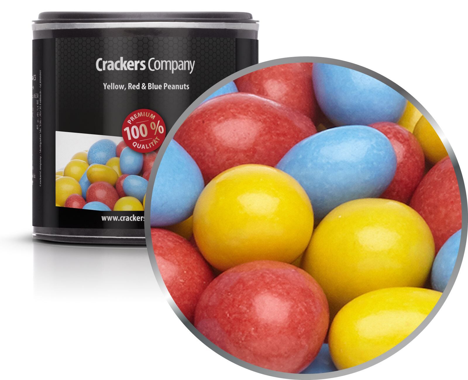 Arachidi di cioccolato colorate, arachidi gialle, rosse e blu PU con 36 pezzi. u. Contenuto 110 g per pezzo.
