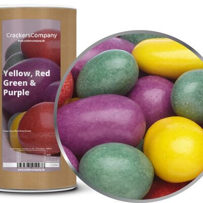 Cacahuètes au chocolat colorées Cacahuètes jaunes, rouges, vertes et violettes. UE avec 9 pièces. toi. 950g