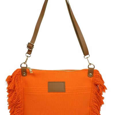 Borsa a tracolla con frange Georgina 99022 Arancione