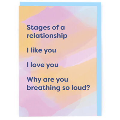 Stages Of A Relationship Valentine Card