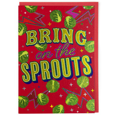 Bring On The Sprouts Christmas Card