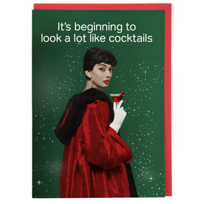 Cocktail di Natale Biglietto di auguri di Natale