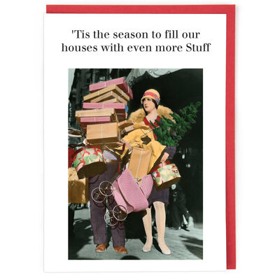 Biglietto di Natale con cose natalizie