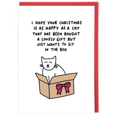 Cat in a Box Christmas Card