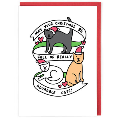Adorable Cats Christmas Card