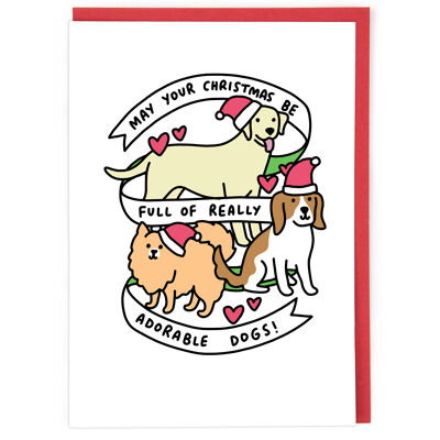 Adorable Dogs Christmas Card