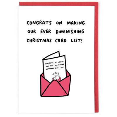 Diminishing Card List Christmas Card