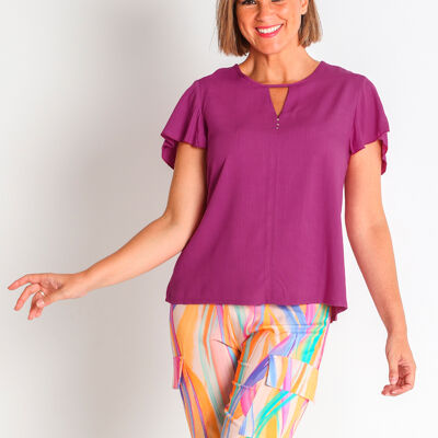 368168L BLUSA VISCOSA ESCOTE CON PICO