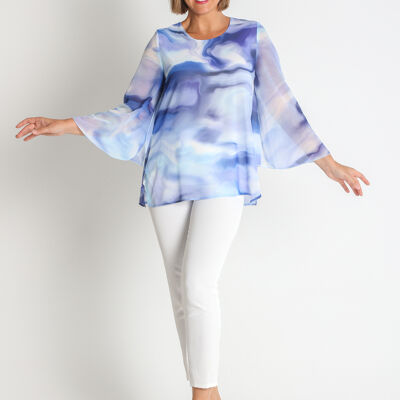 368512L BLOUSE IMPRIMÉE À MANCHES 3/4 OUVERTES