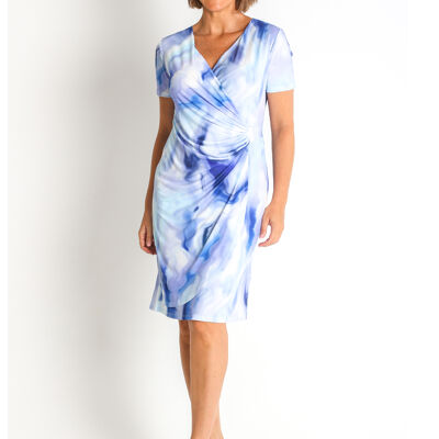 368516L Robe en maille croisée imprimée