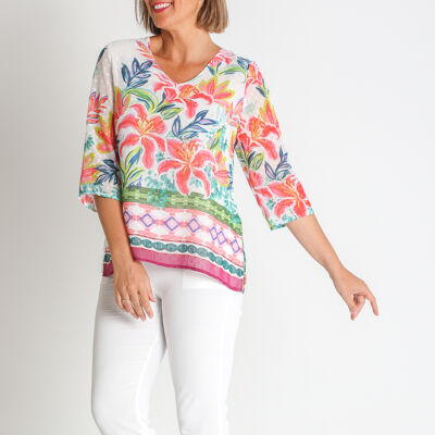 3670580 - PLUMETI BLOUSE WITH BORDER PRINTING