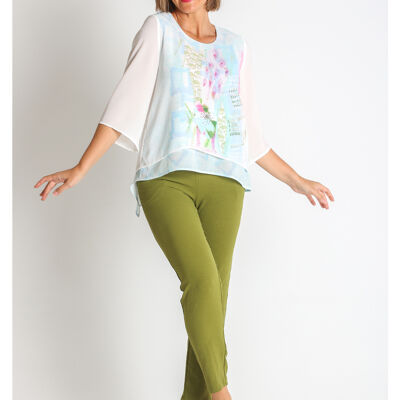 3671000 - BLOUSE EN MOUSSELINE IMPRIMÉE