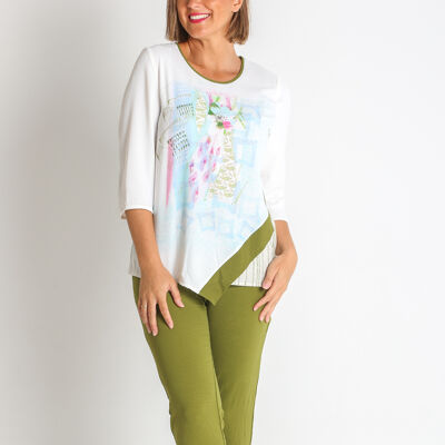 3671020 - BLOUSE EN CRÊPE IMPRIMÉ PES.RECYCLAGE