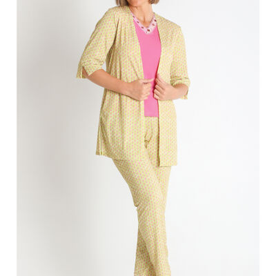 3672140 - MANTEAU EN TRICOT IMPRIMÉ À MANCHES 3/4