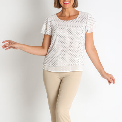 3672820 - BLUSA IN PLUMETI STAMPATO