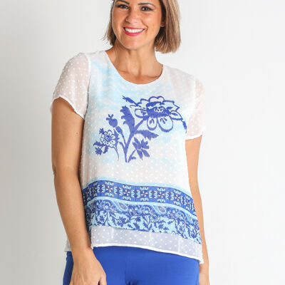 3673760 - BLOUSE PLUMETI À IMPRIMÉ FLEURI