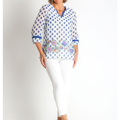 3673900 - BLOUSE À MANCHES 3/4 IMPRIMÉE PLUMETI