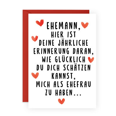 DASS DU MICH HASTI Liebeskarte für Männer und Frauen