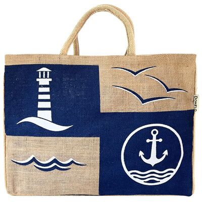 Cesta grande de yute Domelo, bolsa de compra/bolso 100% vegano, bolsa de playa, bolsa de baño, bolsa de yute, bolsa de transporte marítima