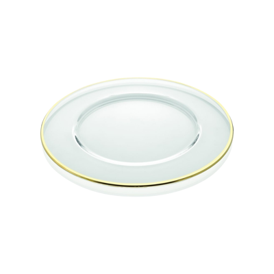 Glass charger plate with gold margin 27 cm