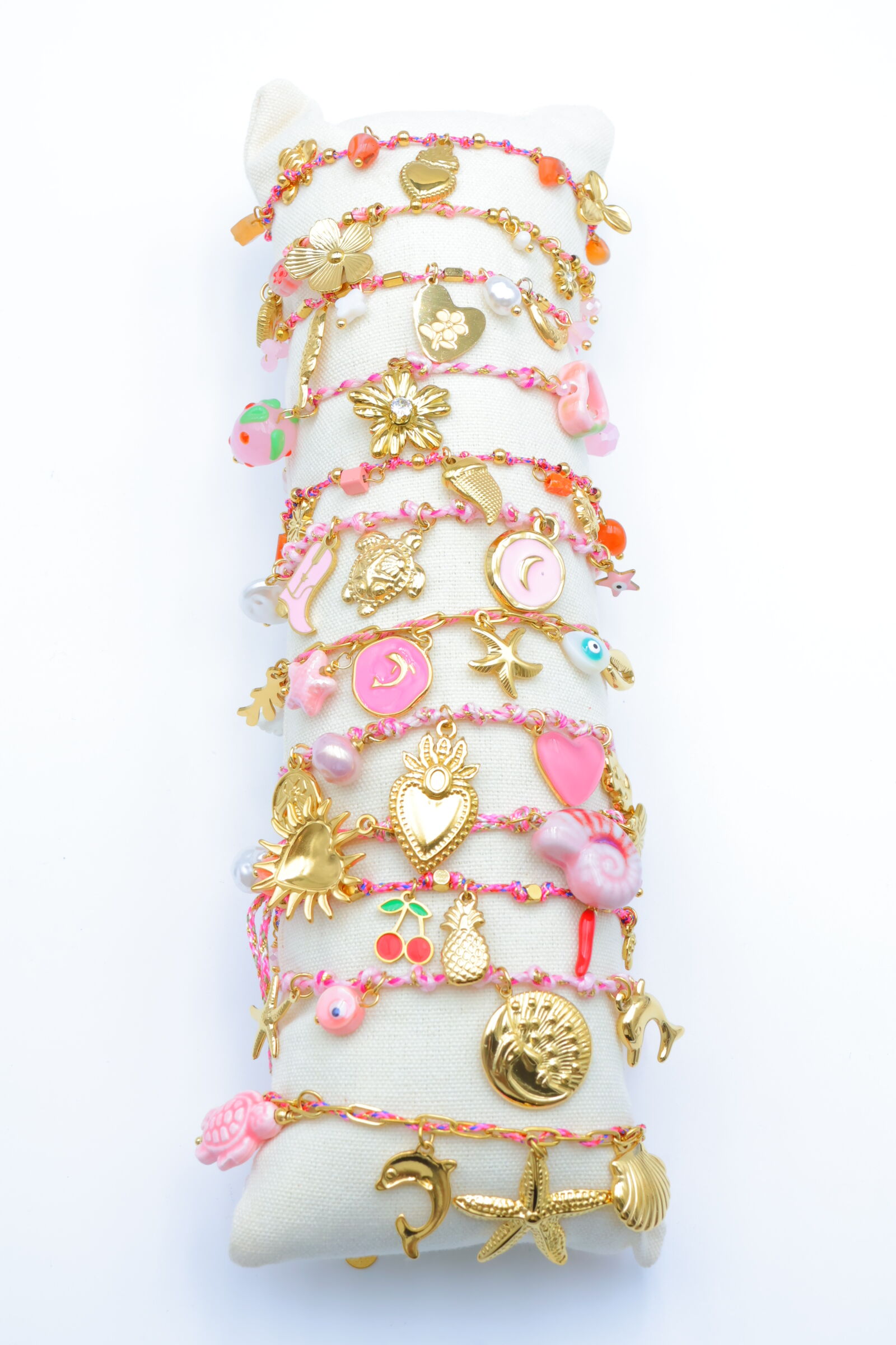 12er-Pack Edelstahlarmbänder mit Kissen - C-BRACELET75