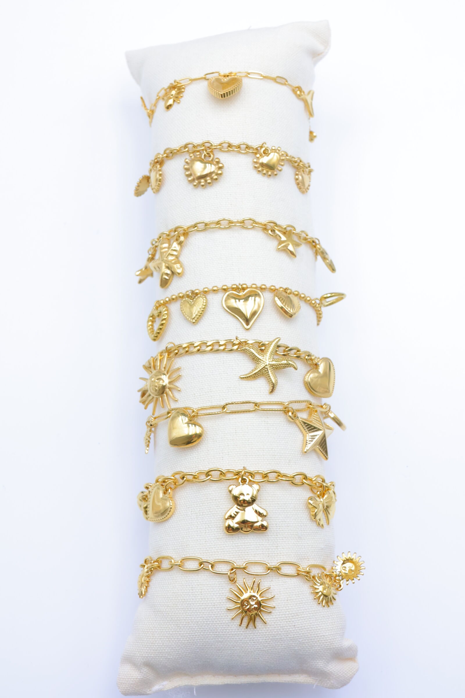 Set mit 8 Edelstahlarmbändern mit Kissen - C-BRACELET76