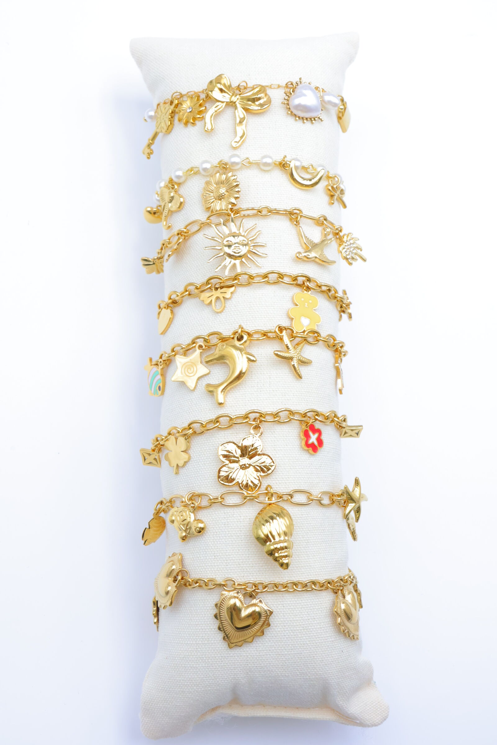 Set mit 8 Edelstahlarmbändern mit Kissen - C-BRACELET77