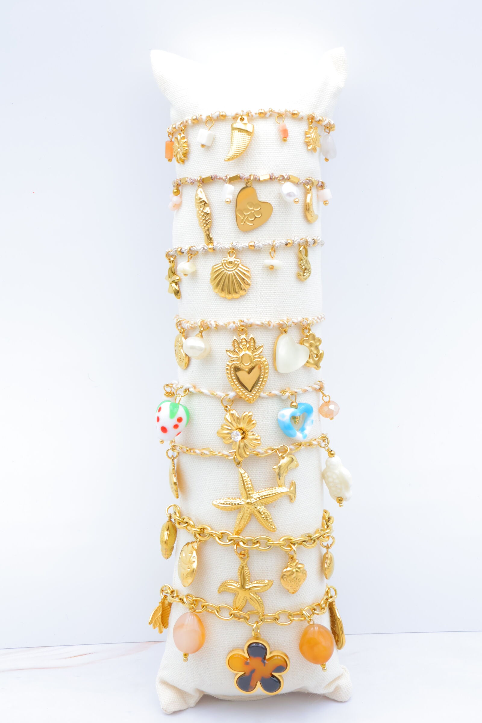 Set mit 8 Edelstahlarmbändern mit Kissen - C-BRACELET78