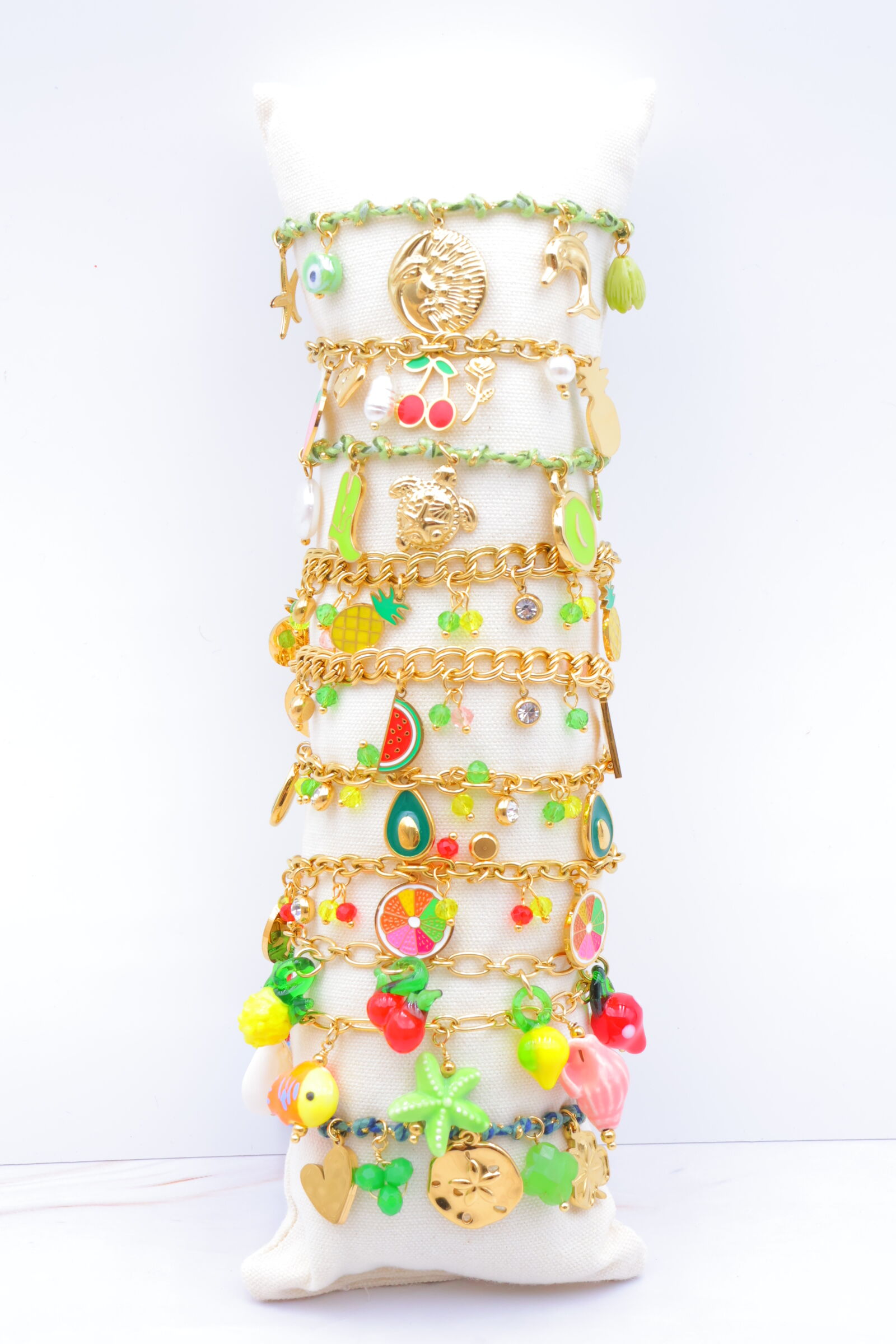 Confezione da 10 bracciali in acciaio inossidabile con cuscinetto - C-BRACELET79