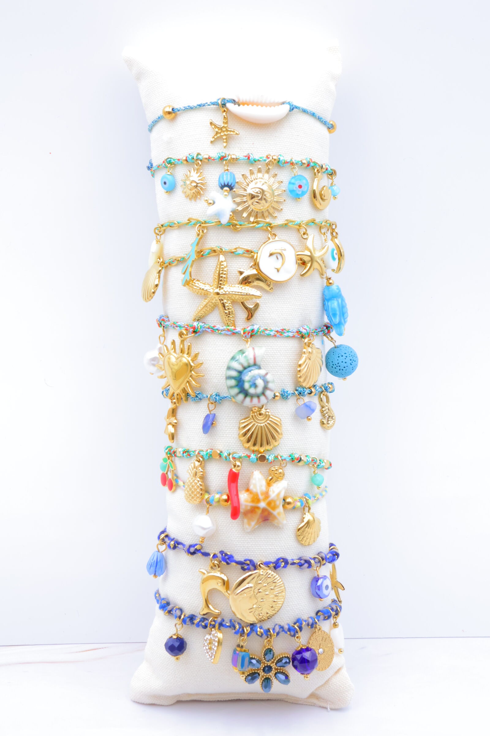 Confezione da 10 bracciali in acciaio inossidabile con cuscinetto - C-BRACELET80