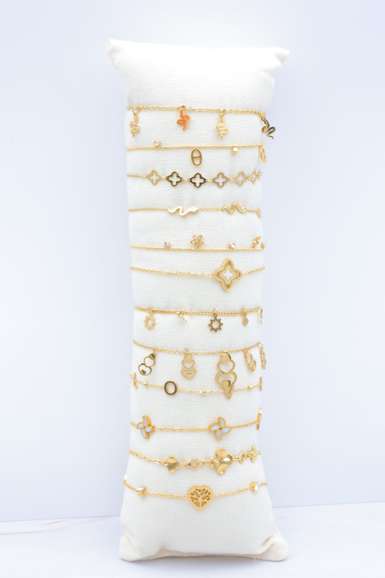 Confezione da 12 bracciali in acciaio inossidabile con cuscinetto - C-BRACELET81