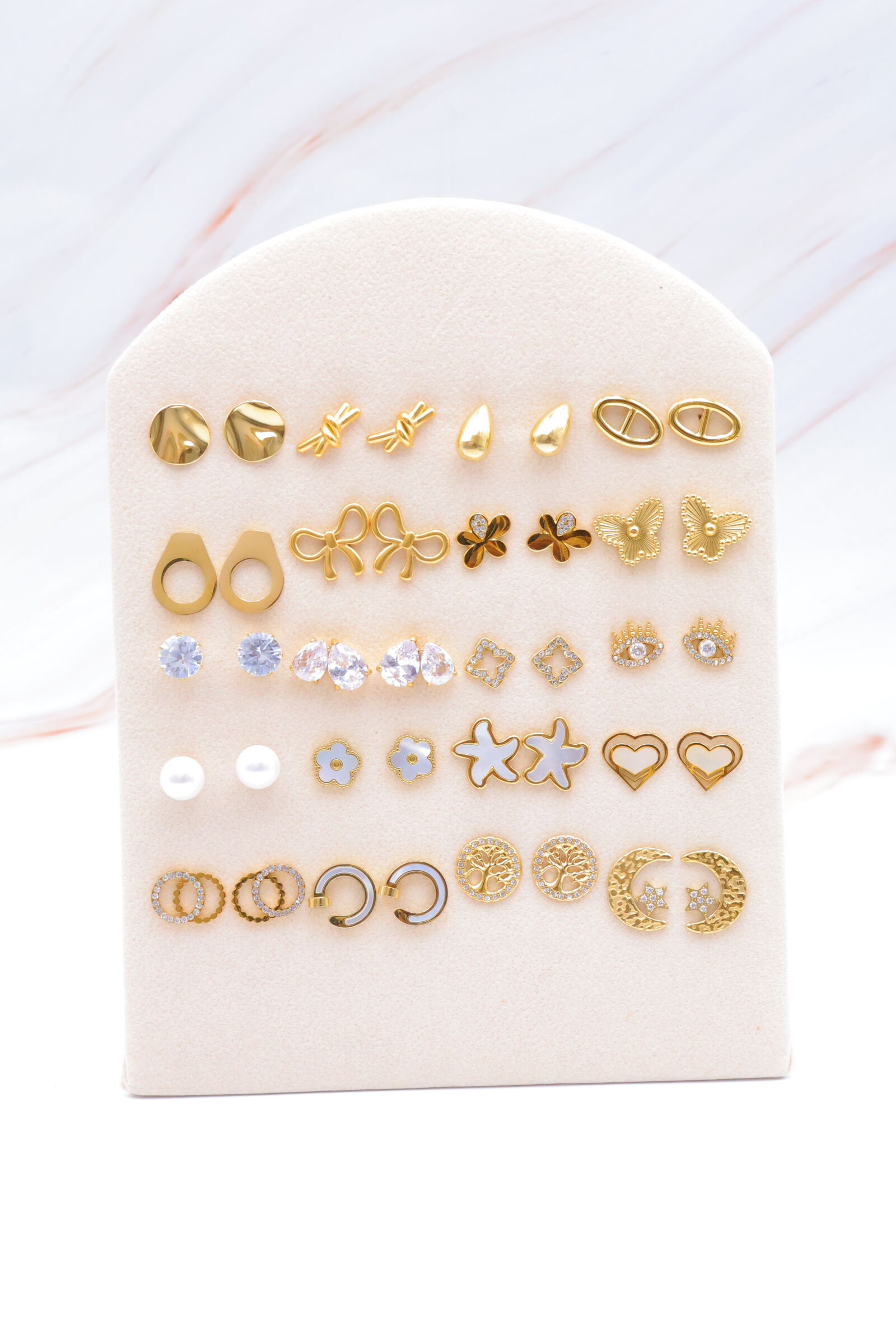 Packung mit 20 Paar Ohrringen mit Display - PRT-OREILLE91