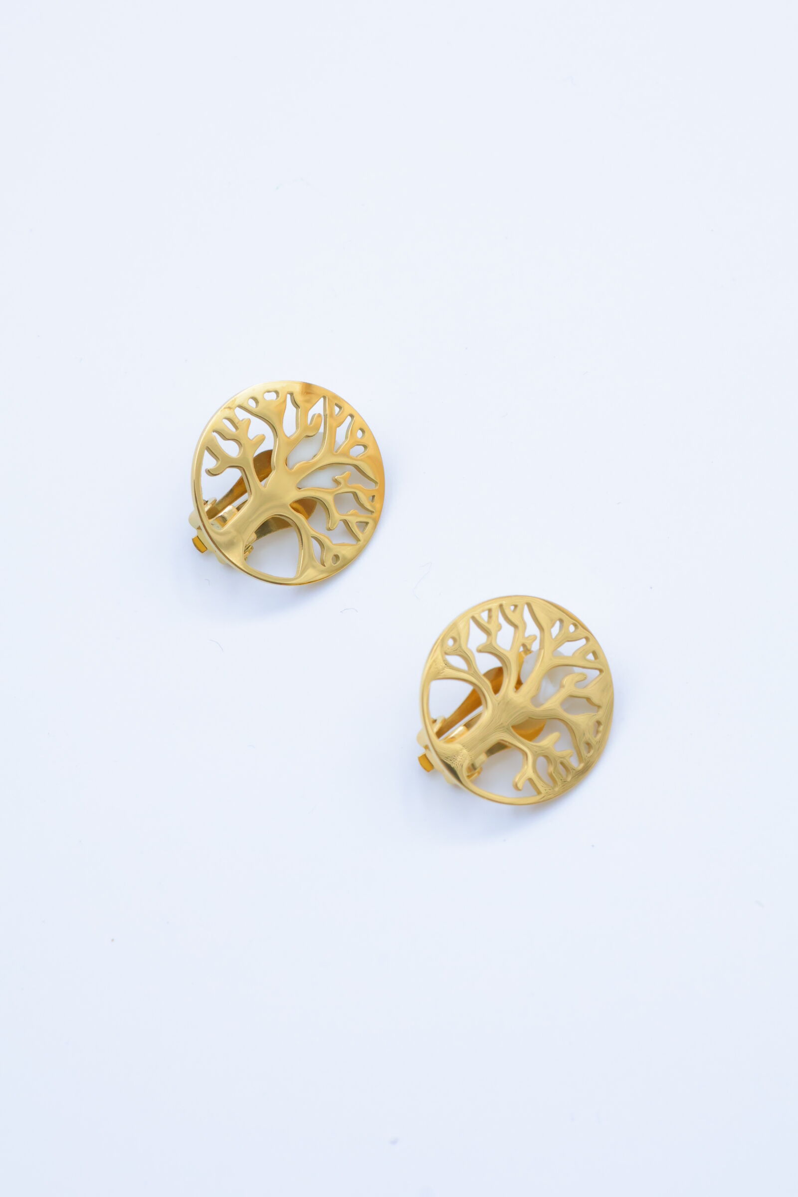 Boucles d'oreilles clips en acier inoxydable - V409