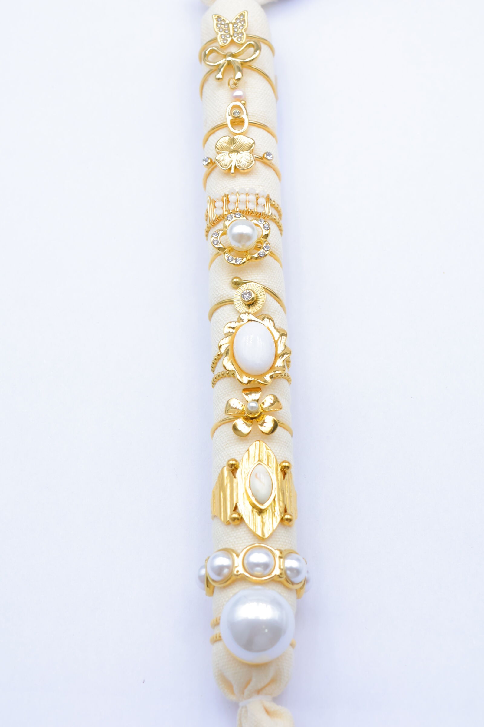 Lot de 12 bagues ajustables en acier inoxydable - Coussin inclus - PR-BAGUE45