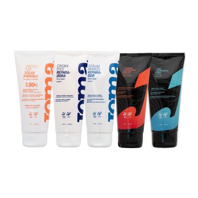 Pack Sport Complet : Gel Froid, Crème Chaleur, Réparateur Pieds et Mains, Crème Solaire Visage SPF 50+ – 5 unités