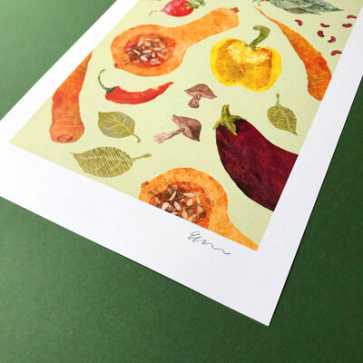Lámina artística Verduras A4
