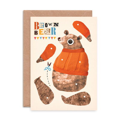 Biglietto d'auguri A5 per pupazzo con coppiglia dell'orso