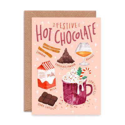 Tarjeta de felicitación individual de chocolate caliente