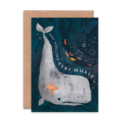Tarjeta de felicitación No me siento muy ballena sola
