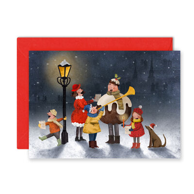 Carte de vœux simple Carol Singers