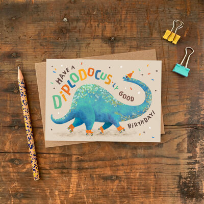 Diplodocus-ly bonne carte d'anniversaire
