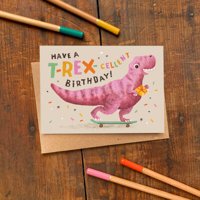 Biglietto d'auguri T-Rex-cellent