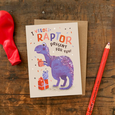 Biglietto d'auguri regalo Veloci-raptor