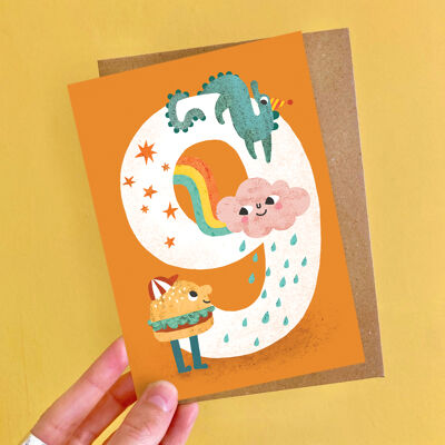 Crazy Critters Age Neuf Carte de vœux