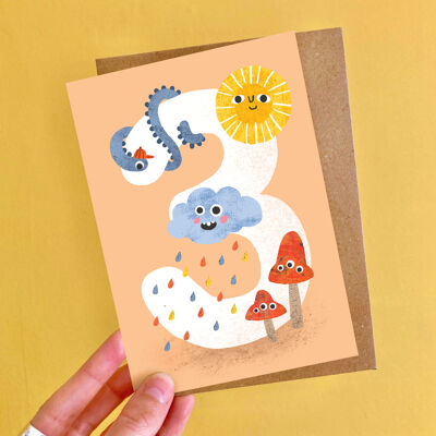 Biglietto d'auguri Crazy Critters Età Tre