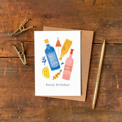 Tarjeta de felicitación Boozy Birthday Single