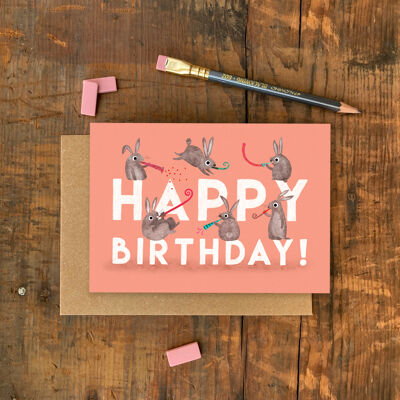 Tarjeta de felicitación Solo conejos de cumpleaños
