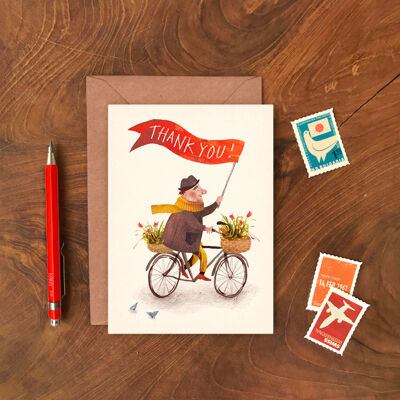 Thank you Bicycle Single Greeting Card